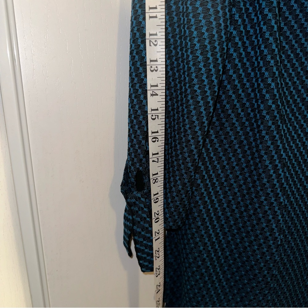 Misook Women’s Galactic Teal & Black Tie Cuff Tailored Knit Jacket- Size Large - Picture 10 of 13